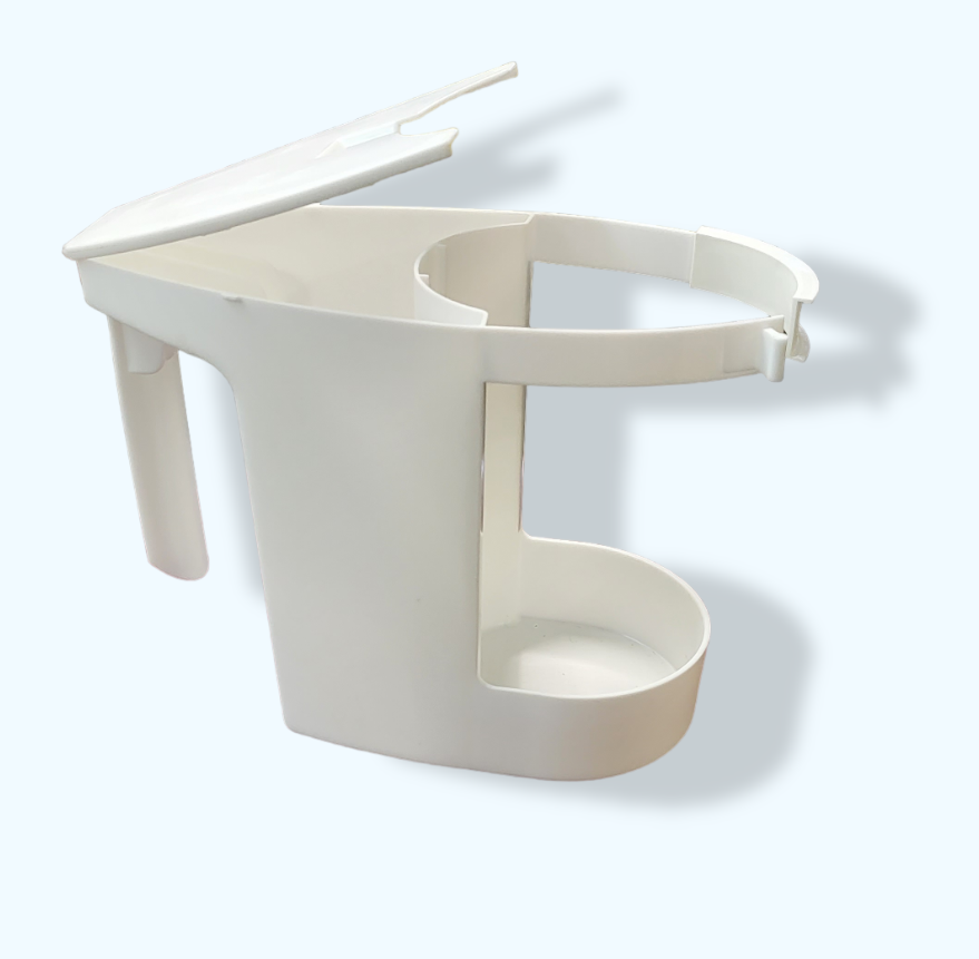 Storage Caddy for Bowl Mop & Quart Bottle, White