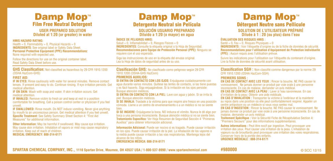 Damp Mop label