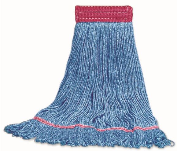 All-Purpose Loop End Wet Mop, 5" Headband, Large, Synthetic, Blue